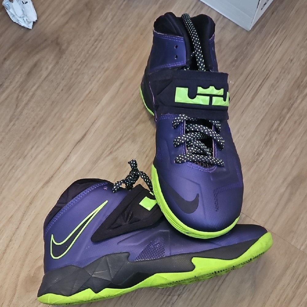 Nike Purple and Green Sneakers with Bold Design